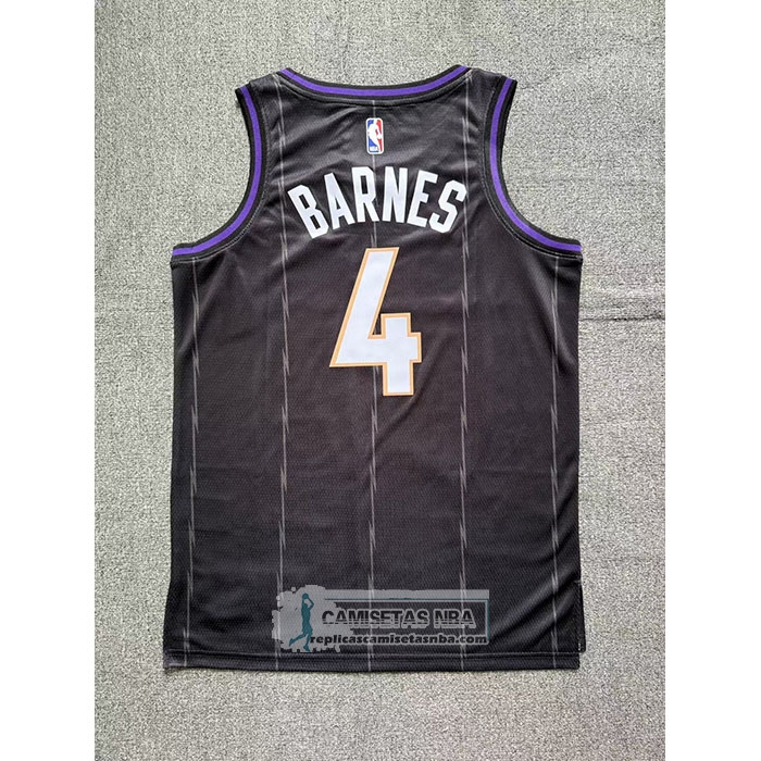 Camiseta Toronto Raptors Scottie Barnes NO 4 Ciudad 2024-25 Negro